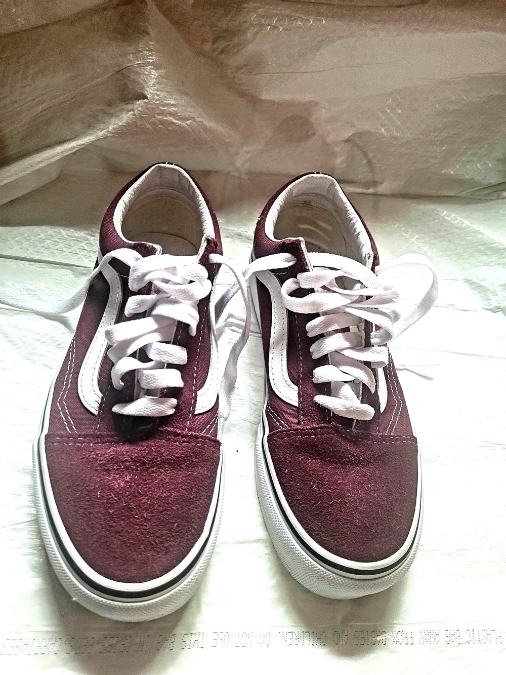 adidas Burgundy and White Low-Top Suede Sneakers